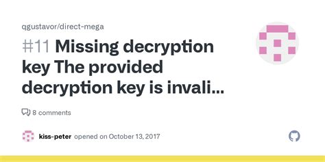 Missing decryption key The provided decryption key is invalid..